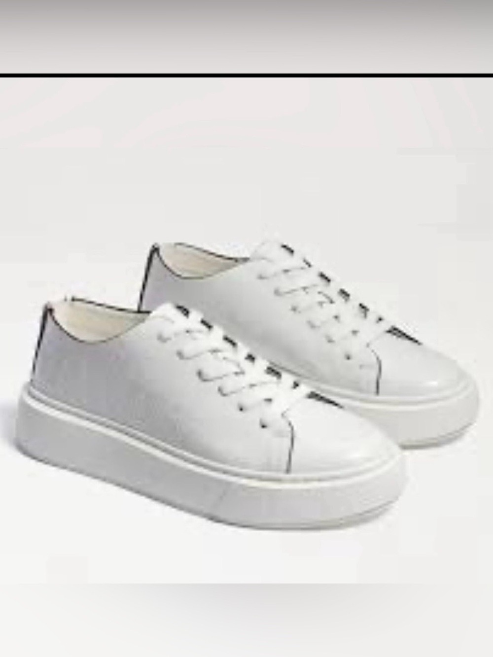SAM EDELMAN ARGO LACE UP LEATHER PLATFORM SNEAKER WHITE WOMENS Sz 8.5